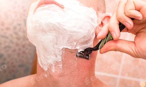 Preview: The Man Is Shaving. Morning Procedures. Morning Of A Young Man.