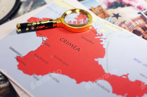 Preview: Crimea Map Closed Up With Magnifier