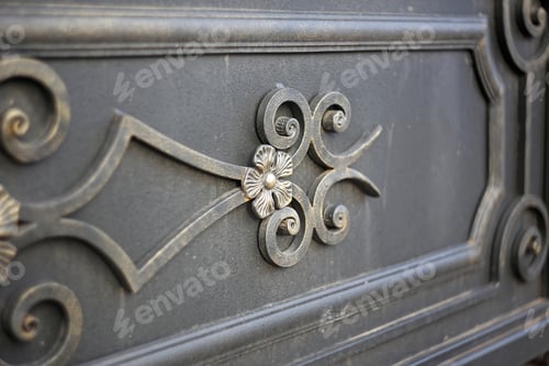 Preview: Forged Iron Door Element Close Up