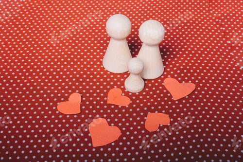 Preview: Wooden Figurines Of Family As Concept Of Caring For Children