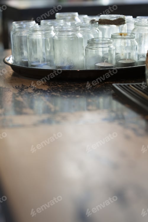 Preview: Jars On Bar Artistic Selective Focus