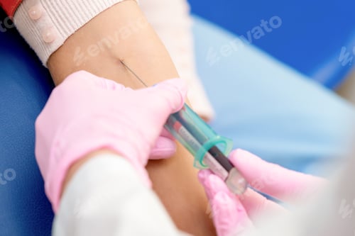 Preview: Nurse Hands Are Introducing The Coronavirus Vaccine Introducing A Needle Into A Vein Of Arm Of