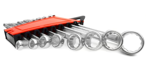 Preview: Set Of Wrenches. On A White Background.
