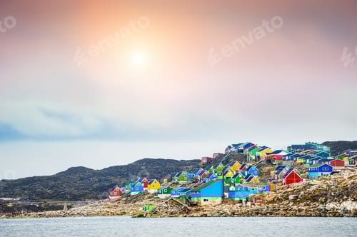 Preview: Colorful Houses In Aasiaat Village, Western Greenland