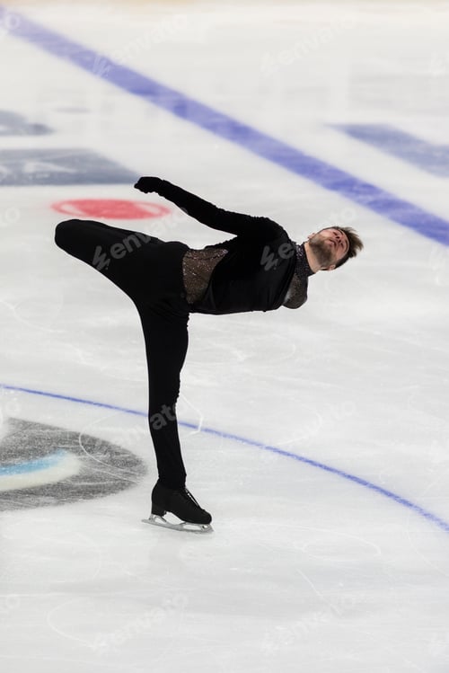 Preview: Minsk, Belarus –October 19, 2019: Figure Skater Adrien Tesson From France Performs Men Short