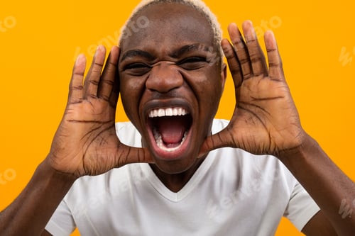 Preview: Young Black African Man Screaming Loudly