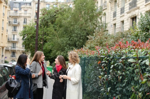 Preview: Three International Students Learning English And Passing In . Concept Of Language Courses And