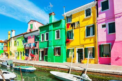 Preview: Colorful Houses In Burano Island Near Venice, Italy