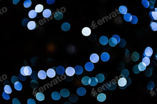 Preview: Blurred Shiny Background With Blue Lights And Bokeh