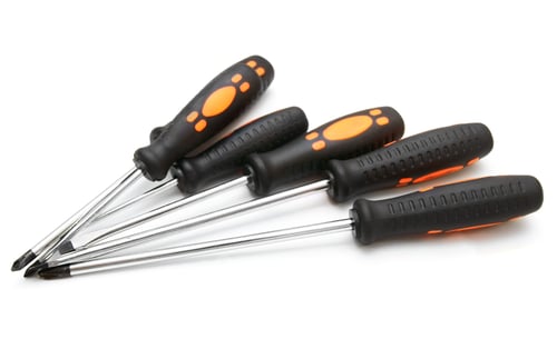 Preview: Screw-Drivers On A White Background.
