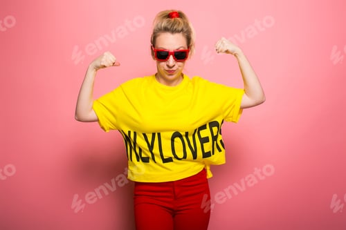 Preview: Blonde Woman In Bright Clothes