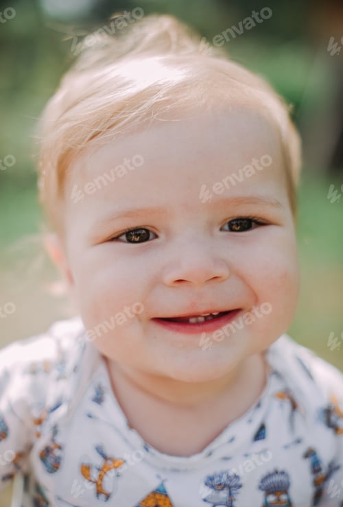 Preview: Serious 1-Year Infant Boy During His First Haircutting