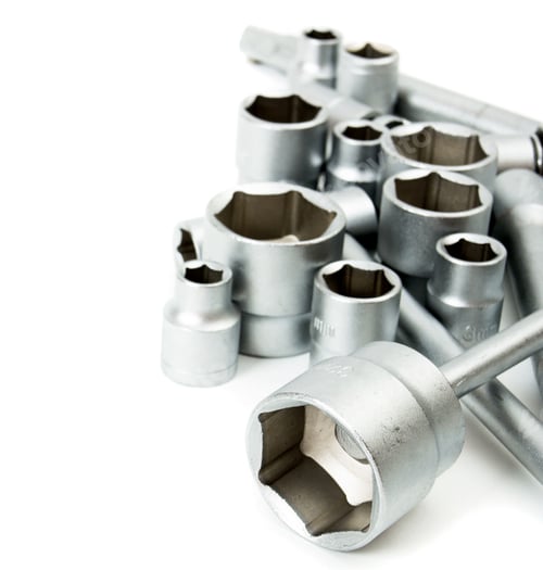 Preview: Metal Working Tools. Metalwork. Set Spanner On A White Background.