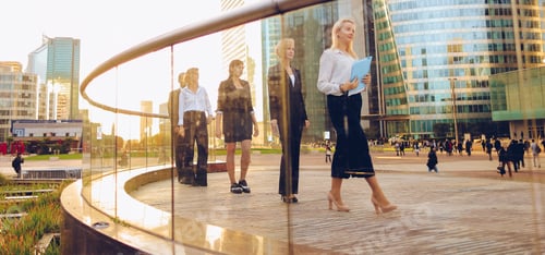 Preview: Gladden Management And Financial Colleagues Passing In La Defense Paris, . Concept Of Successful