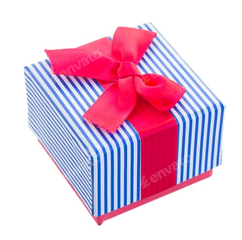 Preview: Red And Blue Gift Box Isolated On White Background