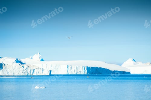 Preview: Big Icebergs In Ilulissat Icefjord, Western Greenland. Atlantic Ocean