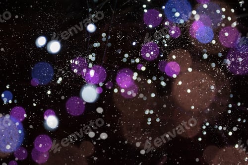 Preview: Winter Abstract Background With Colorful Bokeh