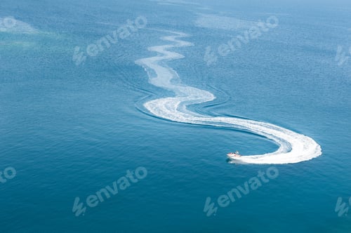 Preview: Girl Rides In The Sea On A Water Scooter. Extreme Water Sports.Travel And Vacation Concept