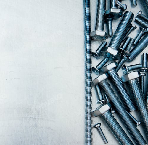 Preview: Metal Working Tools. Metal Style. Hairpin And Other Fixing Elements On The Scratched Metal