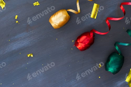 Preview: Carnaval Festive Decorations With Copy Space On Dark Background