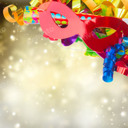Preview: Mardi Gras Masques On Glimming Festive Background