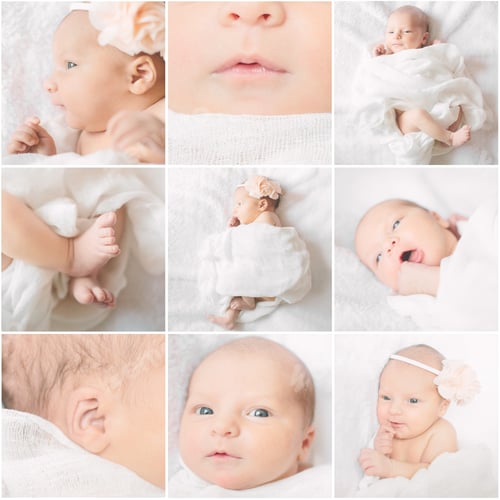 Preview: Collage Of Different Parts Of Little Baby Body