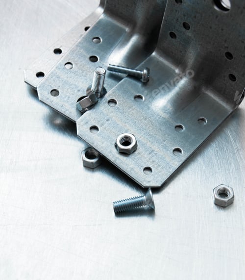 Preview: Metal Working Tools. Metal Style. Metal Preparations And Fixing Elements On The Scratched Metal