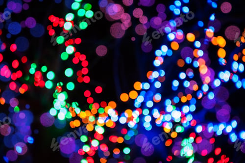 Preview: Shiny Background With Colorful Lights And Bokeh