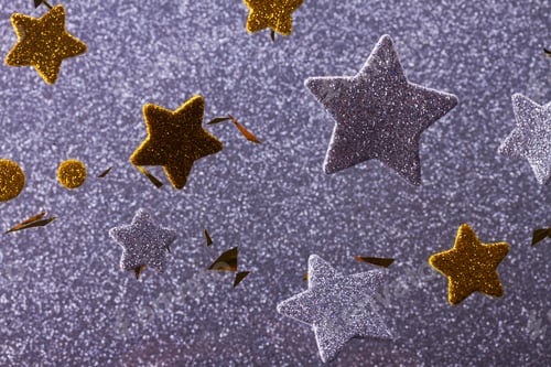 Preview: Silver And Golden Christmas Stars Festive Background