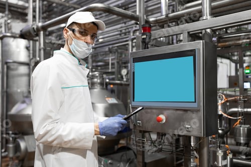 Preview: Technologist Taking Necessary Notes While Standing At Production Department Of Dairy Factory