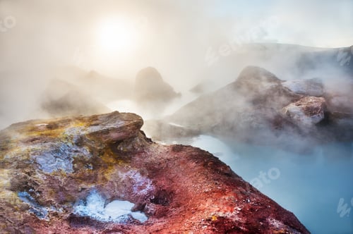 Preview: Geysers And Fumaroles Sol De Manana At Sunrise, Altiplano, Bolivia