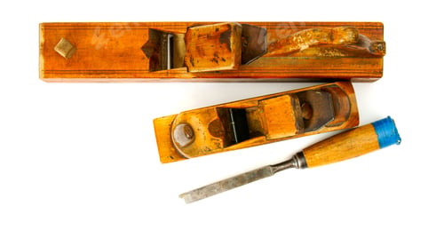 Preview: Old Working Tools. Vintage Working Tools On White Background.