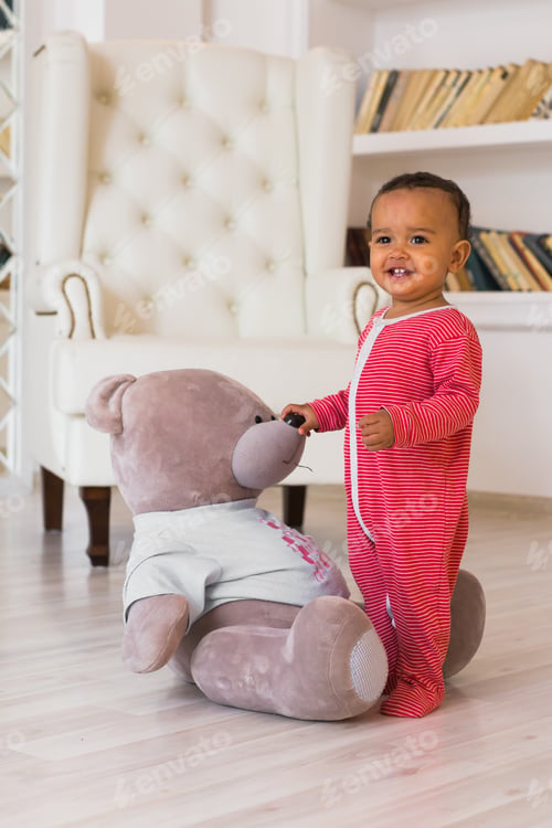 Preview: Portrait Of A Cute Little African American Boy Smiling