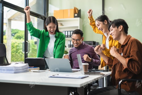 Preview: Happy to be successful partnership teamwork success concept.
