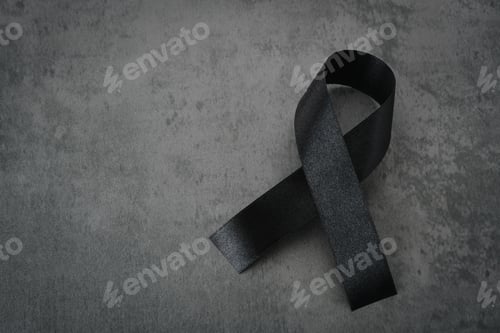 Preview: Black satin ribbon