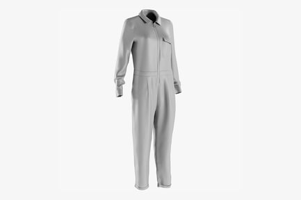 Preview: Womens Full Sleeve Overalls Coverall Jumpsuit