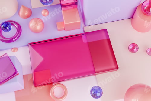 Preview: pink geometric figures background