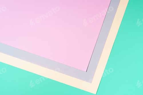 Preview: Background in trendy green and pink colors. Fashionable paper. Top view. Minimal concept. Trendy