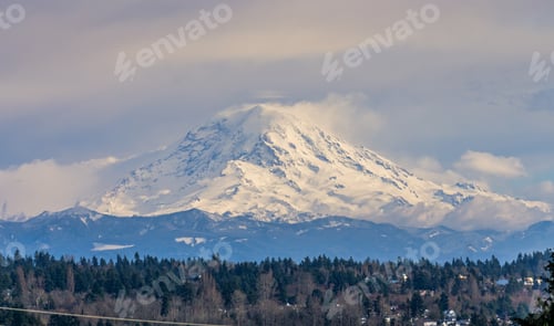 Preview: A View Of Mount Rainier From Des Moines, Washington.