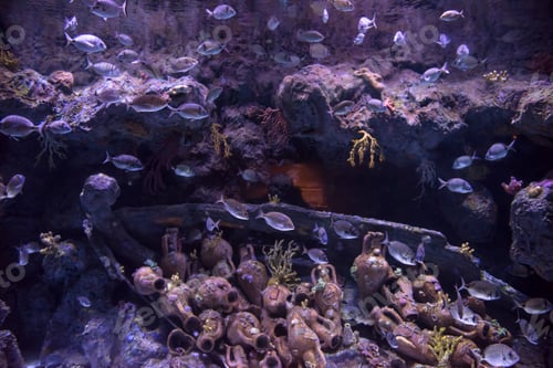 Preview: aquarium with colorful fishes