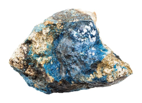 Preview: raw aerinite mineral isolated on white