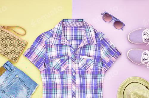 Preview: Flat Lay of Summer Apparel and Accessories