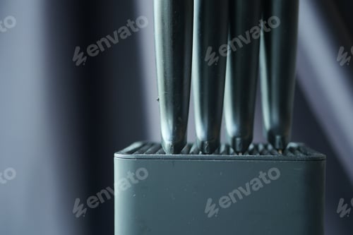 Preview: Set of kitchen knives in a box .