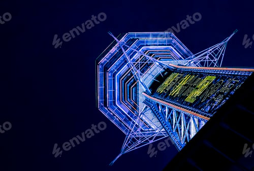 Preview: Tsutenkaku Tower Iluminated in Osaka, Japan