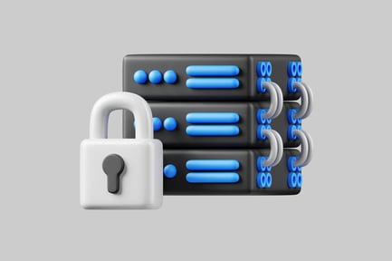 Preview: Secure server system with padlock