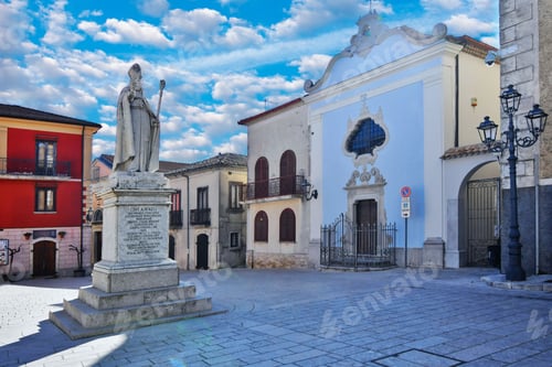 Preview: Small square in Nusco, a small village in the province of Avellino, Italy