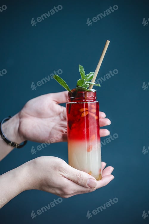 Preview: Summer cocktail with fruits and berries