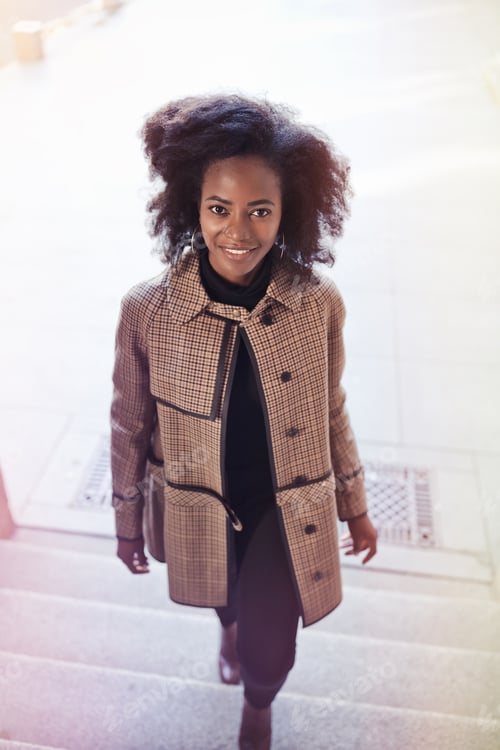 Preview: Beautiful african american woman outdoors