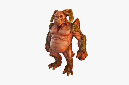 Preview: Horned, clawed demonic figure in attack posture