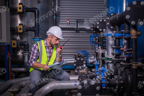 Preview: Industry engineer under checking the industry cooling tower air conditioner is water cooling tower a